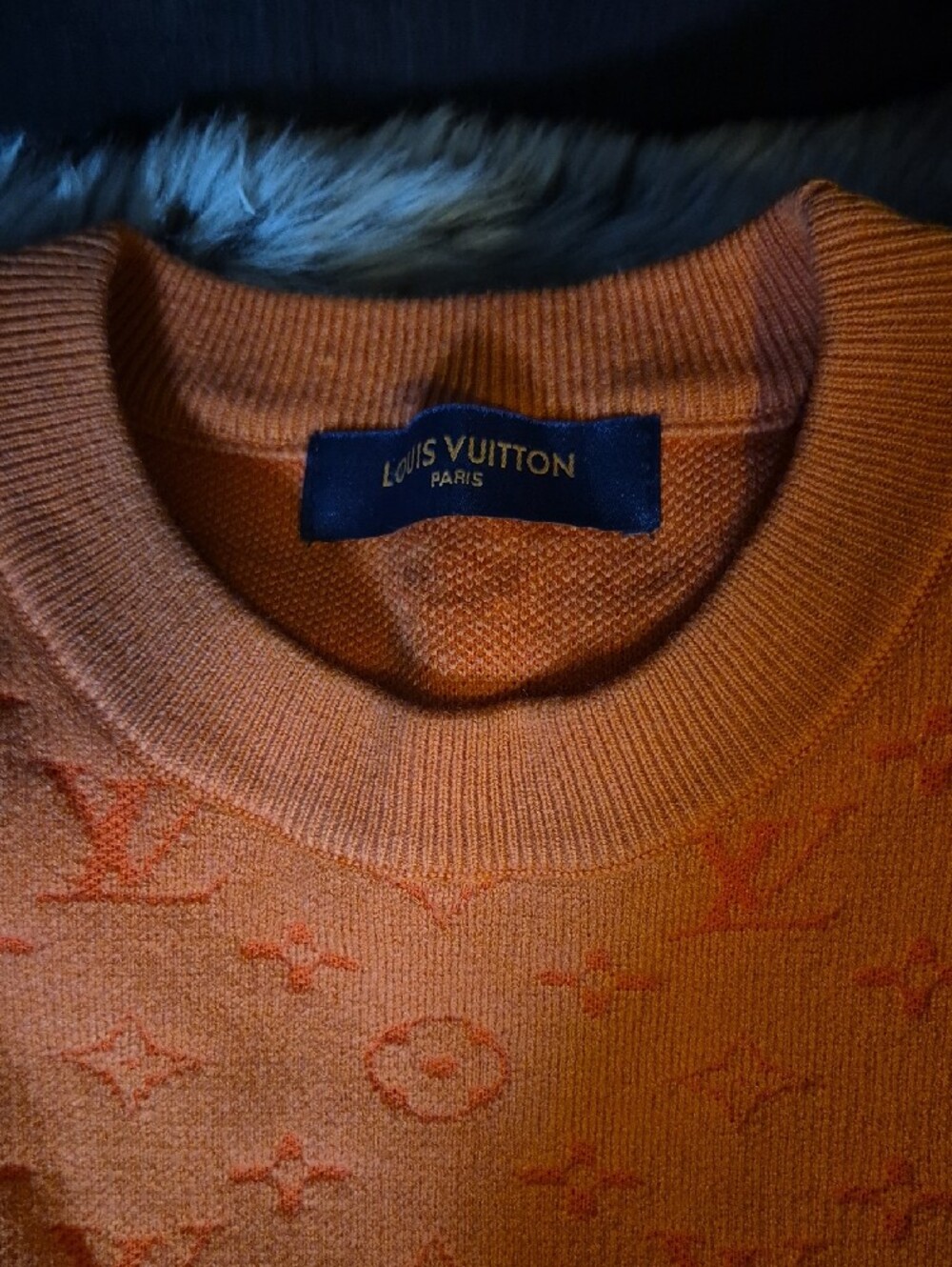 Louis Vuitton Orange Embossed Monogram Sweater - Picture 3 of 4